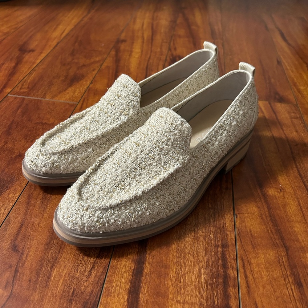 Rothy's Cream Bouclé Slip-On Loafers